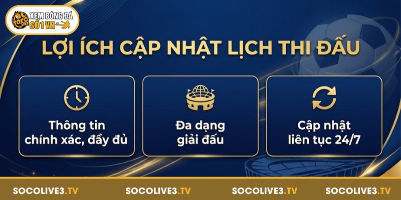 Lịch Thi Đấu - Theo Dõi Trực Tiếp Toàn Diện Tại Socolive 2 Những lợi ích khi cập nhật lịch thi đấu trên Socolive